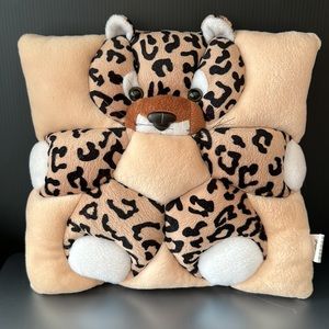 Leopard Kitty Cat Plush 3D Animal Pillow 10”Square